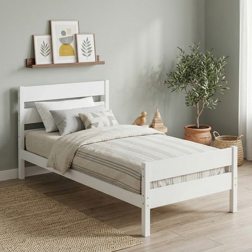 Twin wood platform - wood, bed